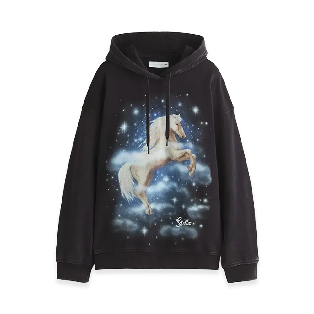 H&M x Stella McCartney Women's Printed Cotton Hoodie "Black"