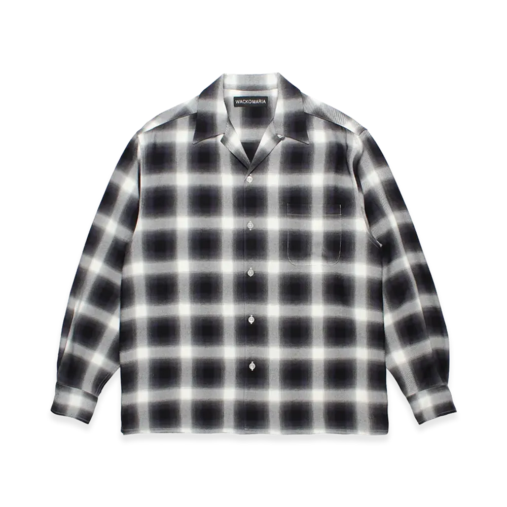 WACKO MARIA Ombre Check Open Collar Shirt "Purple"