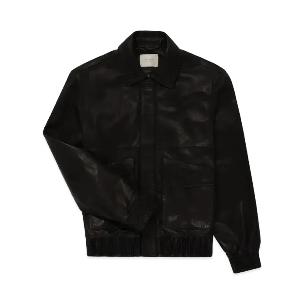 Aime Leon Dore Leather Bomber Jacket "Black"