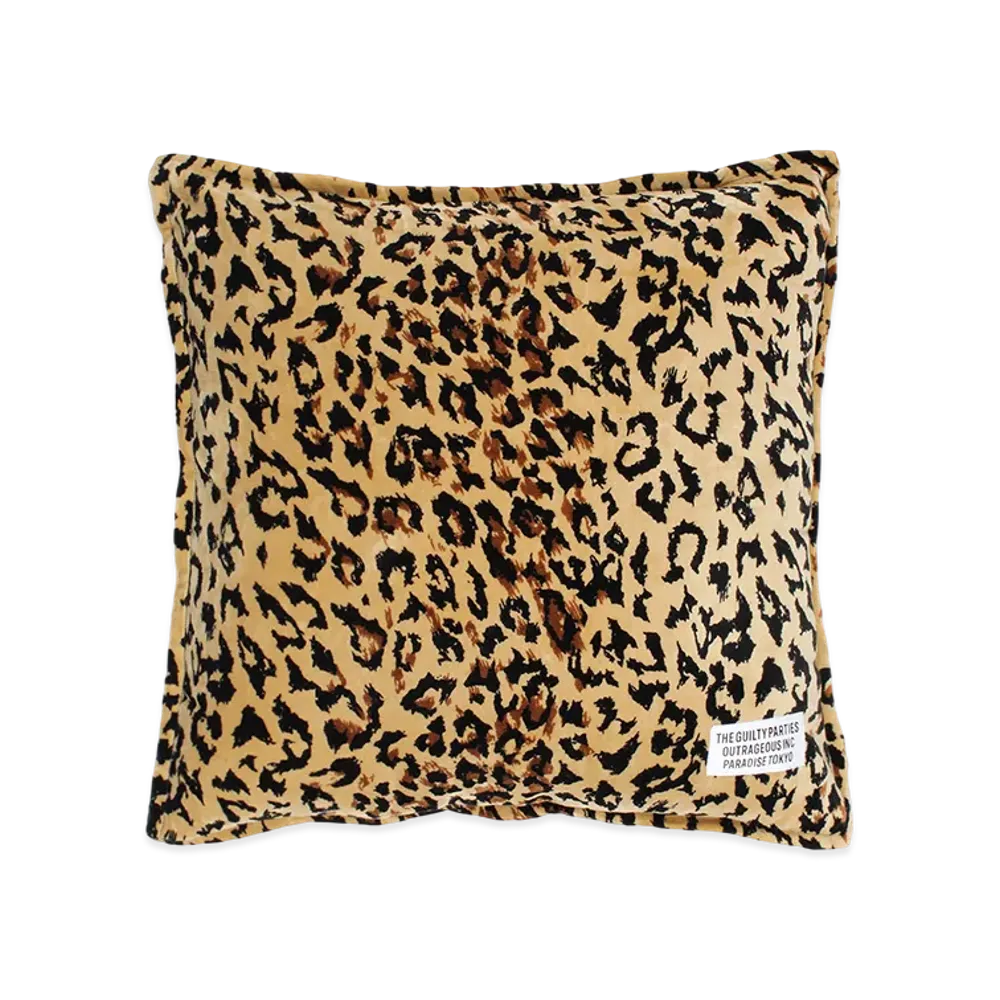 WACKO MARIA Leopard Velveteen Cushion "Beige"