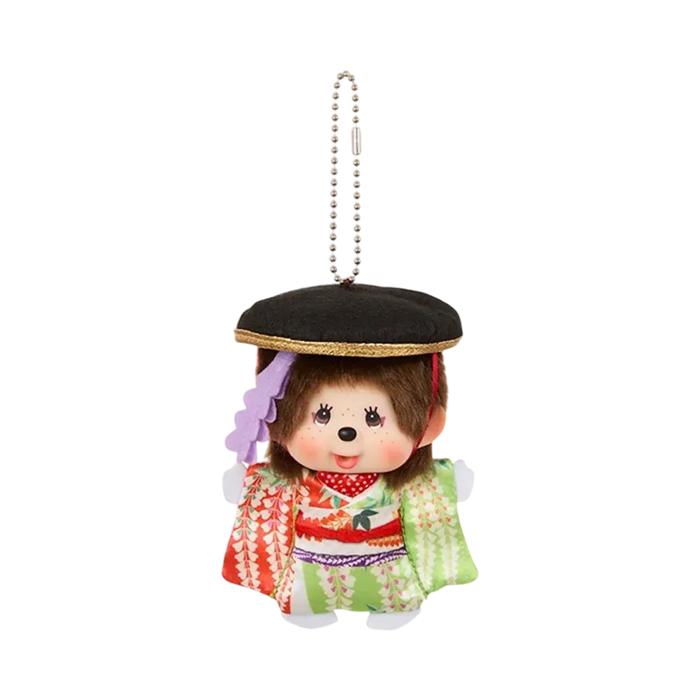 Sekiguchi Monchhichi x Kabuki SS Kao-deka Keychain Fujimusume