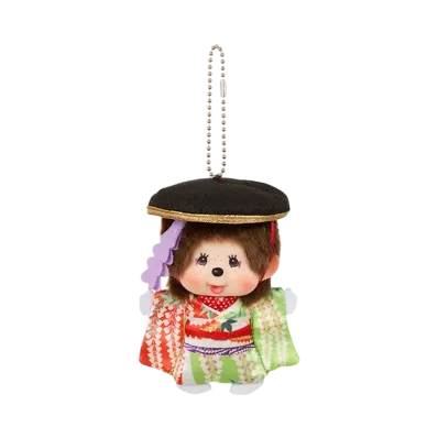 Sekiguchi Monchhichi x Kabuki SS Kao-deka Keychain Fujimusume