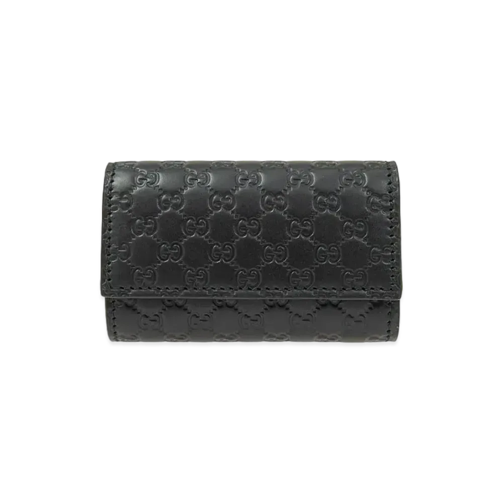 GUCCI Micro Guccissima 6 Key Case "Black"