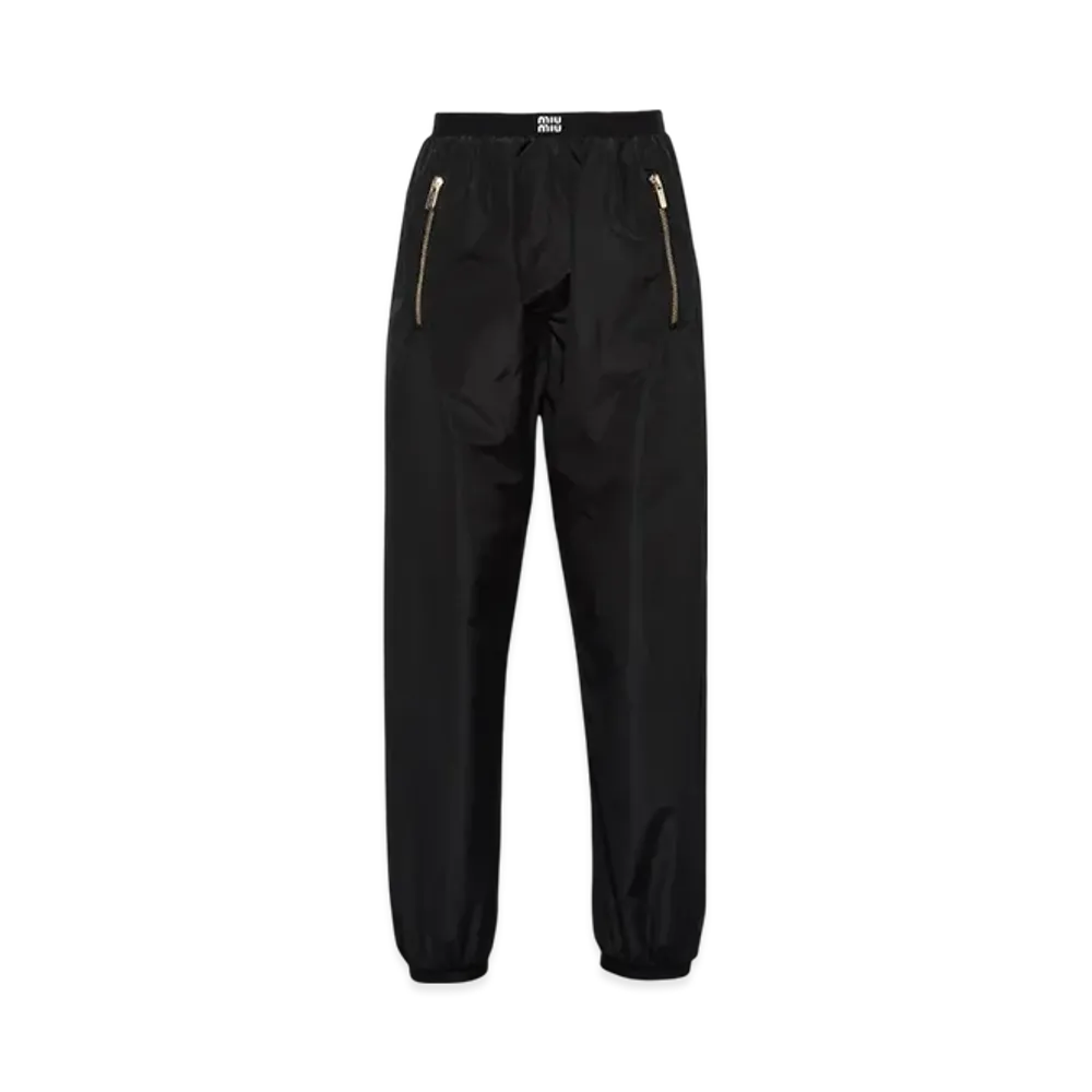 MIU MIU Women's Technical Silk Joggers "Black"