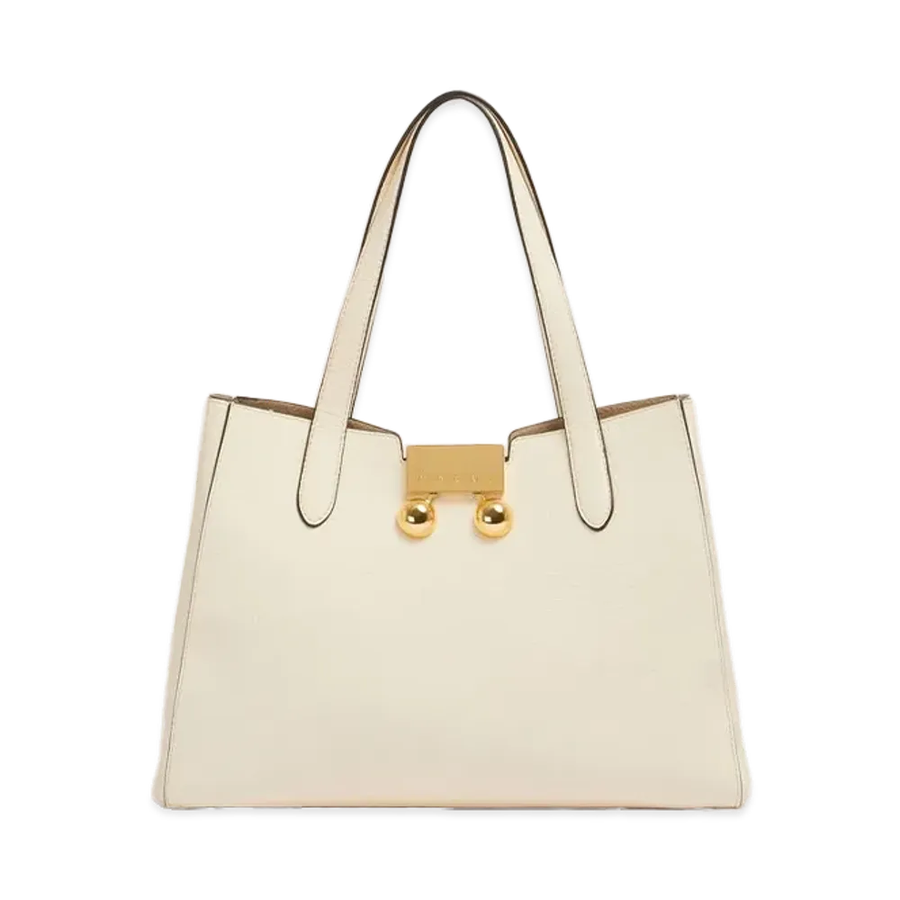 MARNI Trunkaroo Tote Bag in Leather "Shell"