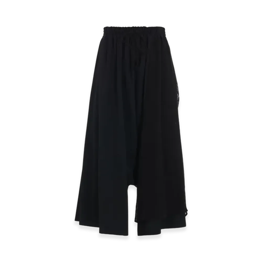 Y's Wool Gabardine Cloth Gathered Pants "Black"