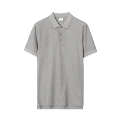 Burberry Men's Monogram Polo Shirt "Pale Grey Melange"