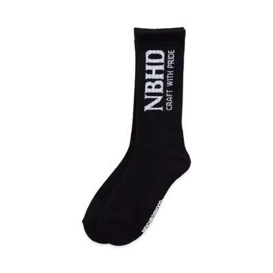 NEIGHBORHOOD NBHD Logo Socks "Black"