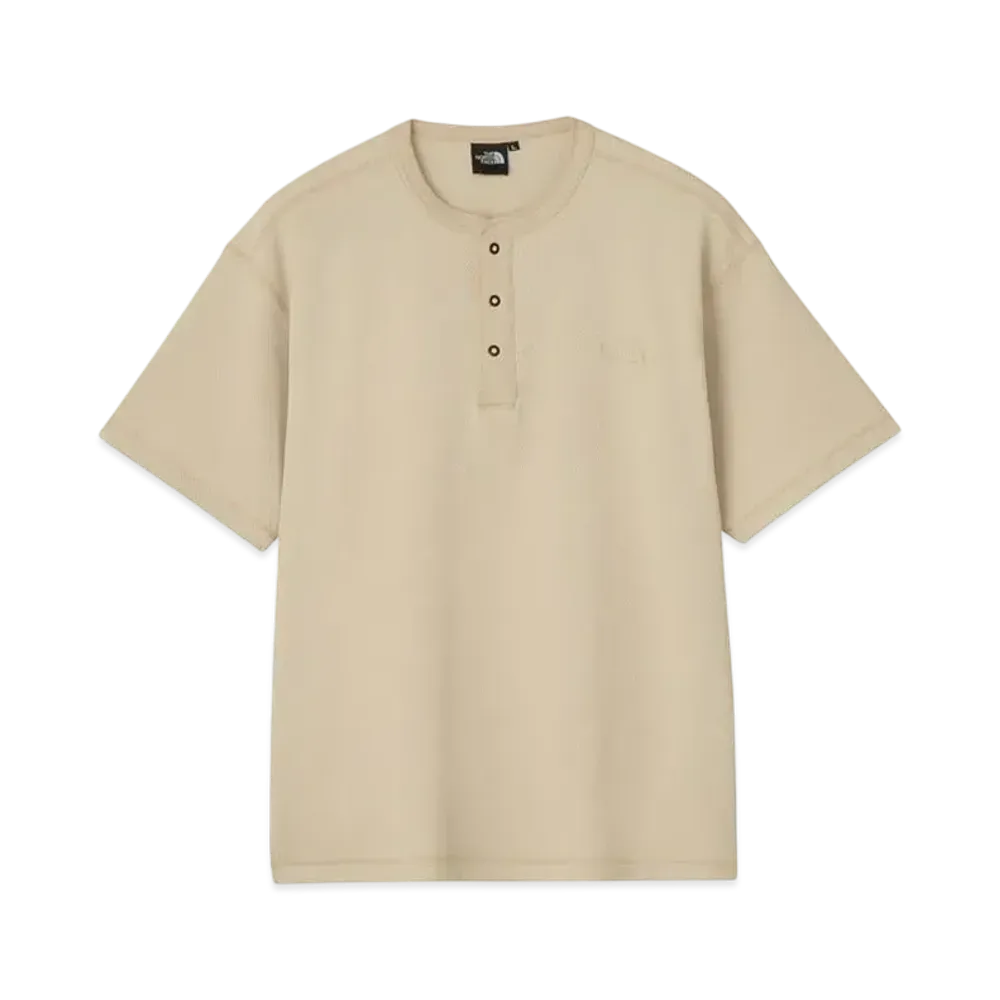 The North Face Short Sleeve Honeycomb Henley "Fossil Ivory"