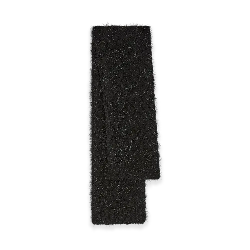 DRIES VAN NOTEN Women's Metallized Knit Scarf "Black"