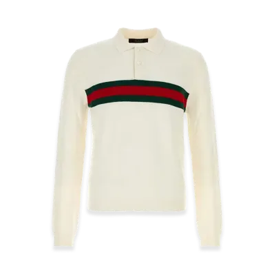 GUCCI Cashmere Polo Shirt "White/Ivory"