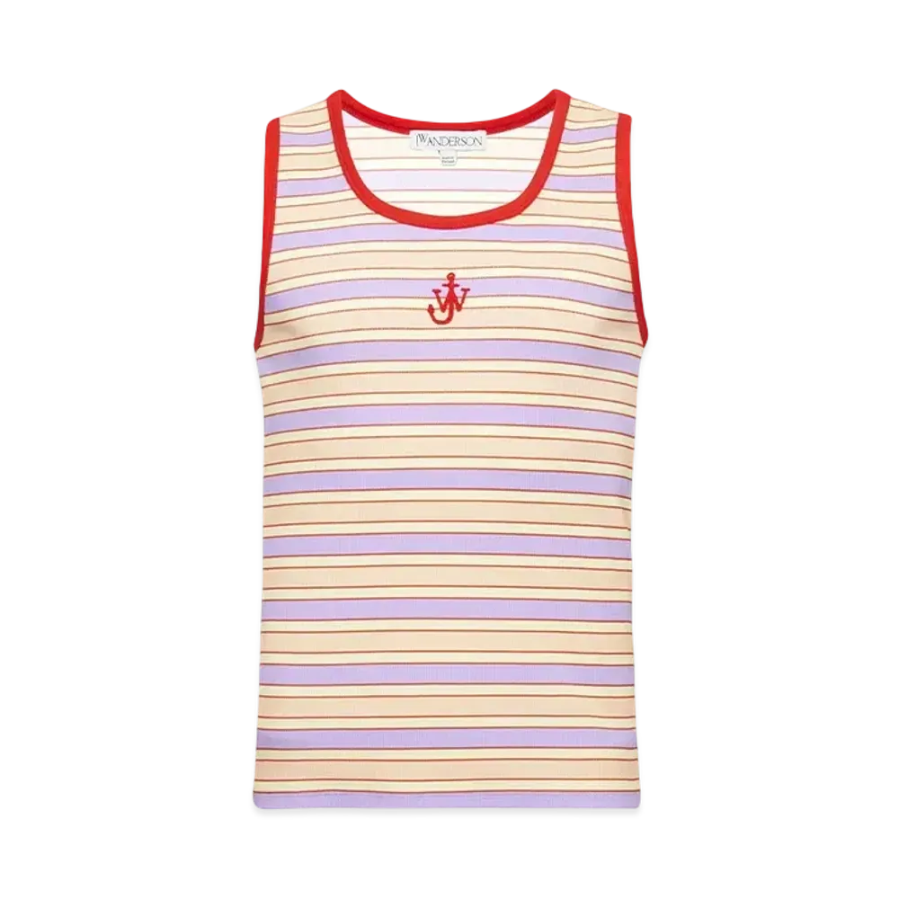 JW ANDERSON Contrast-Trimmed Striped Vest "Pink"