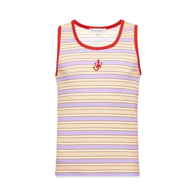 JW ANDERSON Contrast-Trimmed Striped Vest "Pink"