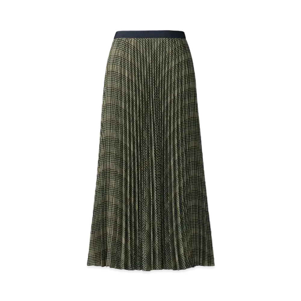 Uniqlo C Women'S Pleated Long Skirt / Short Length #2 "Green"