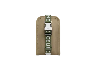 CELINE Trekking Phone Pouch In Gabardine "Khaki"