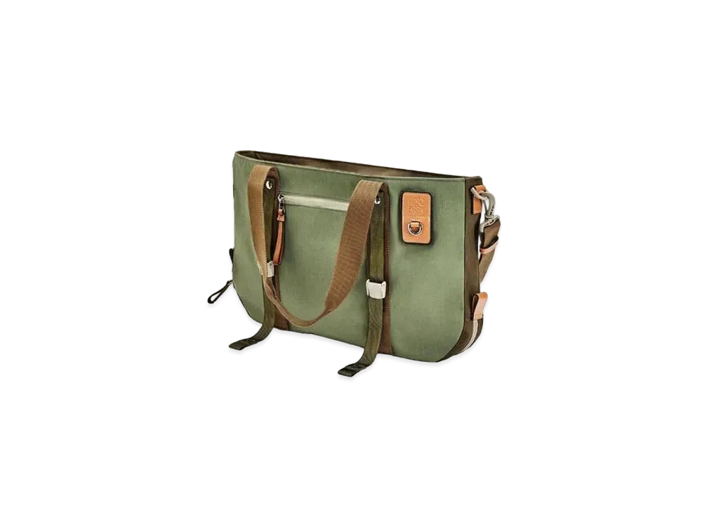LOEWE Tote Bag In Canvas "Khaki Green"