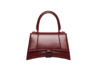 BALENCIAGA Women's Hourglass Small Top Handle Bag "Dark Red"