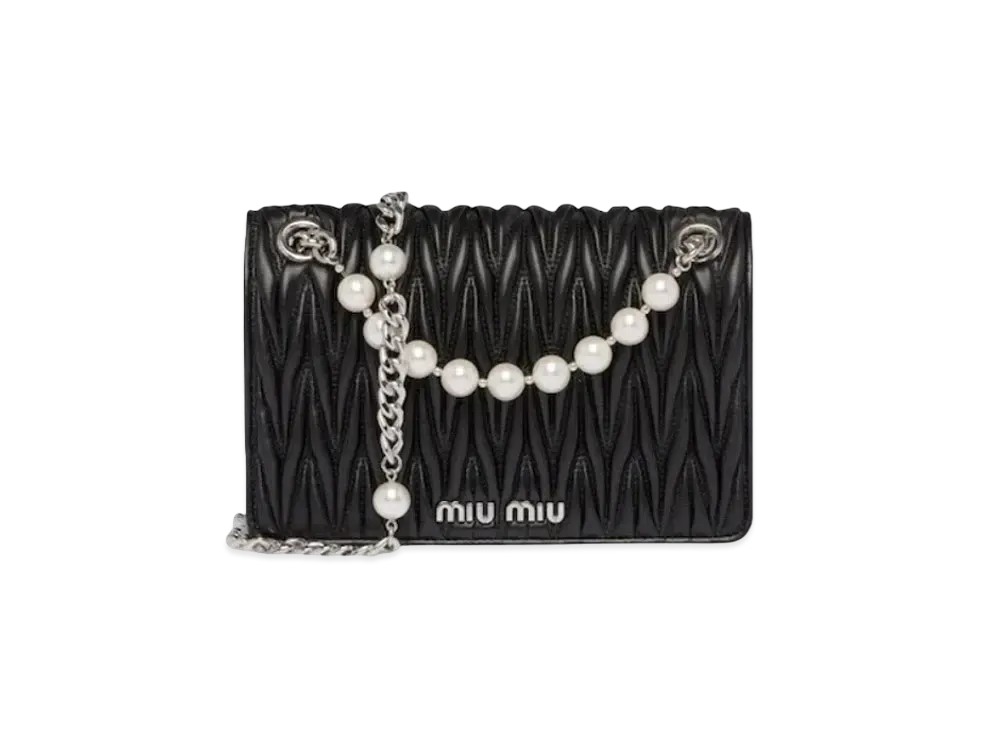 MIU MIU Materassenapa Leather Mini Bag "Black"