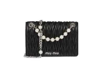 MIU MIU Materassenapa Leather Mini Bag "Black"