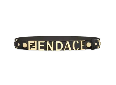 FENDI x Versace Fendace Black Leather Logo Belt "Black"