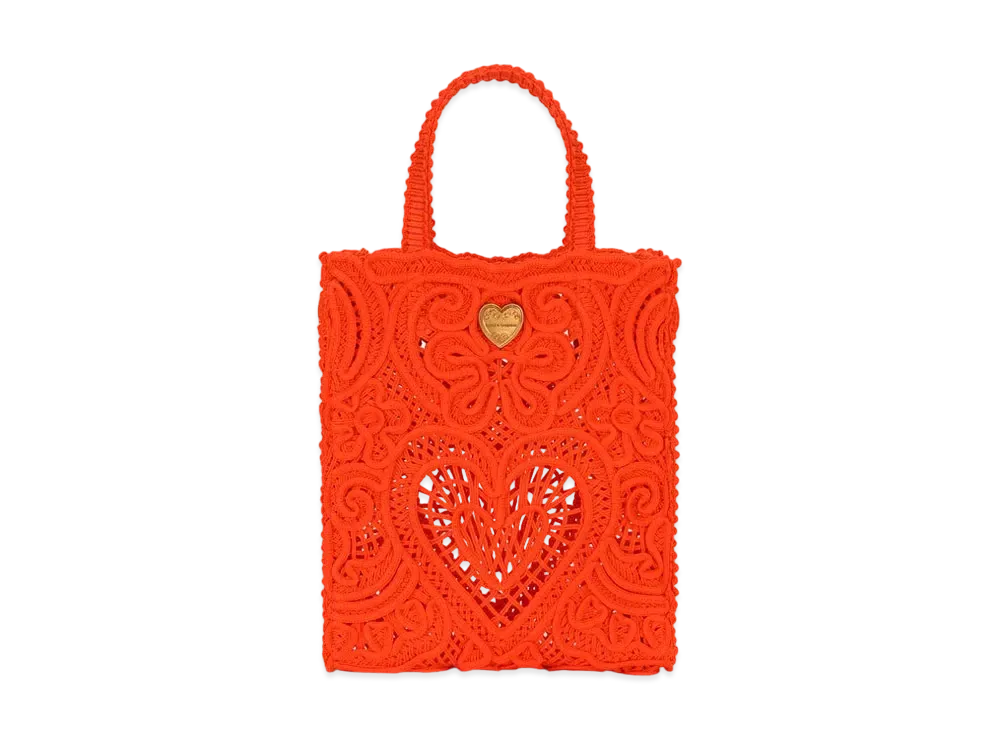 Dolce&Gabbana Beatrice Shopping Bag Small Code Race Embloteri "Orange"
