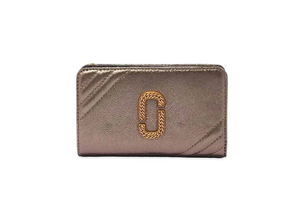 MARC JACOBS The Glam Shot Metallic Compact Wallet "Brown"