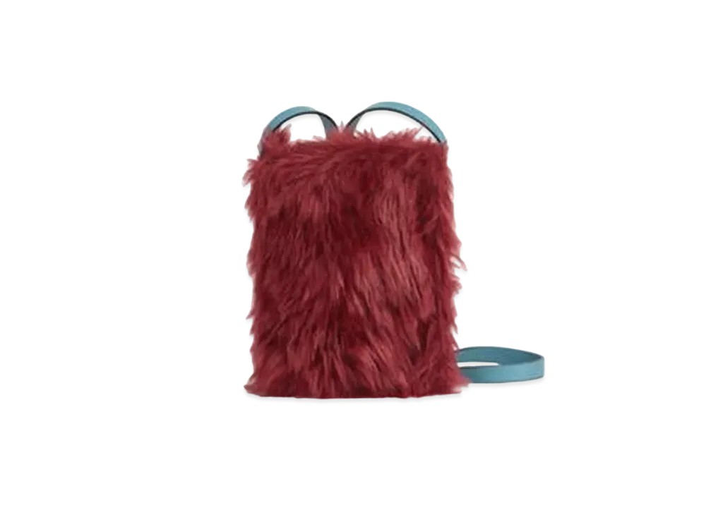 Marni MUSEO Soft Tote Bag in Teddy Fabric "Red"