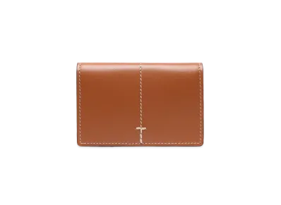 TOD'S Leather Business Card Holder "Brown"