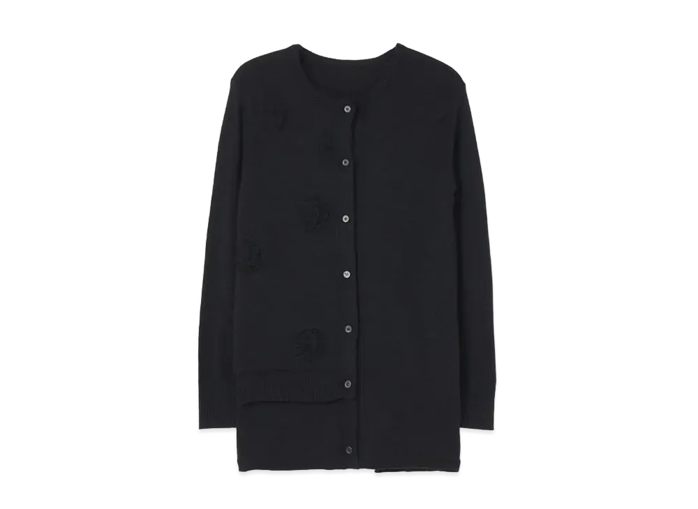Yohji Yamamoto 12G PS DOT JQ2X2 RIB HALF BODY DOUBLE CD "Black"
