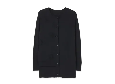 Yohji Yamamoto 12G PS DOT JQ2X2 RIB HALF BODY DOUBLE CD "Black"