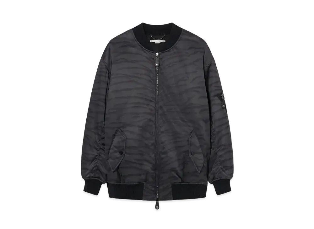 STELLA McCARTNEY Tiger Print Bomber Jacket "Black"