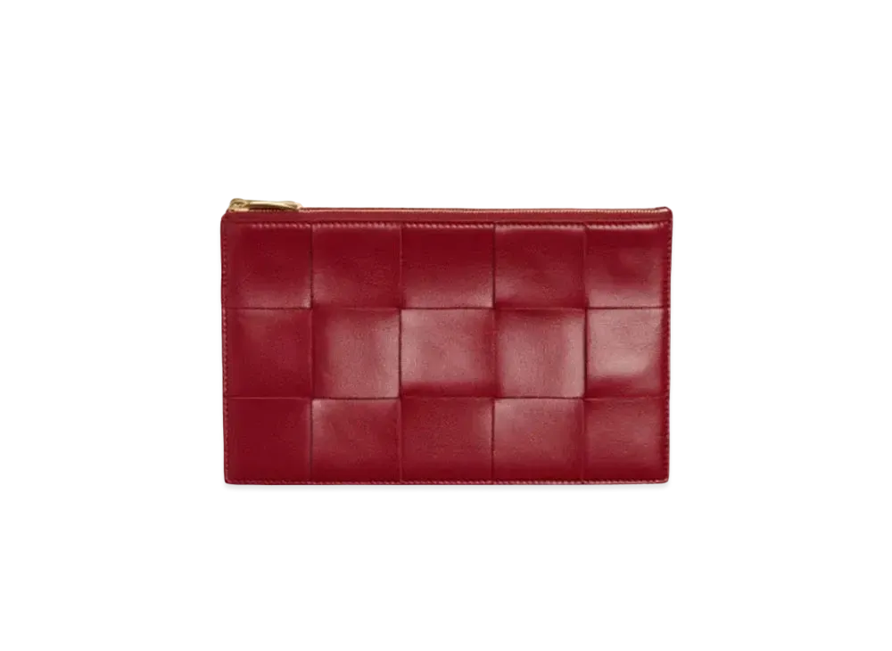 Bottega Veneta Pouch Clutch "Dark Red"