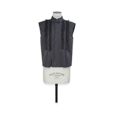 sacai Women's Poplin Shirt "Navy Stripe"