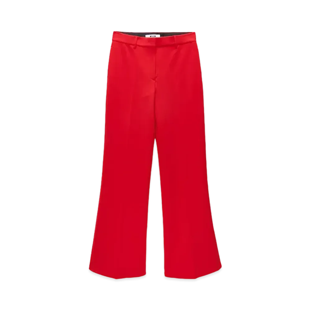 MSGM Red Tailored Palazzo Pants "Red"