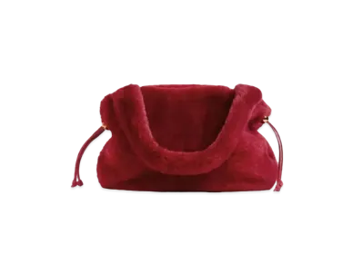 Bottega Veneta Valve Medium Fur Shearling "Dark Red"