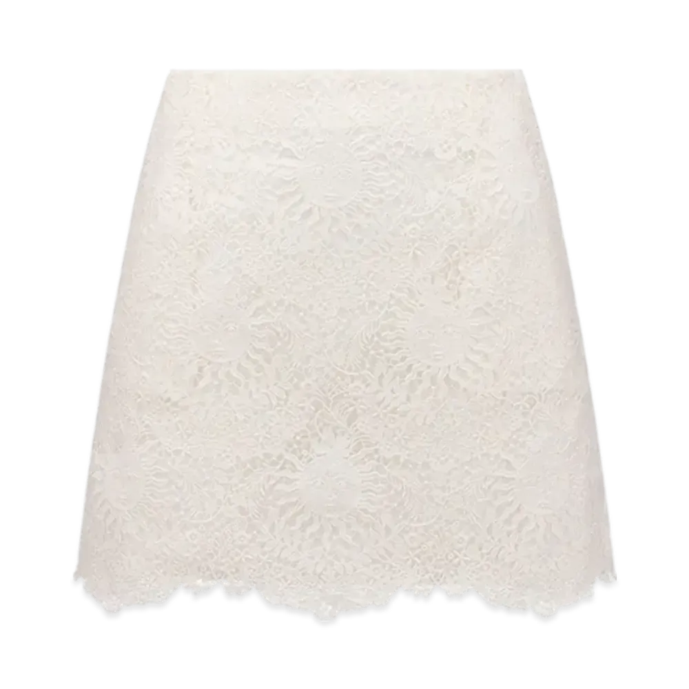 Dior Women's Toile De Jouy Soleil Technical Cotton Lace Dioriviera Mini Skirt "Ecru"