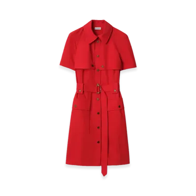 Burberry Women's Wool Trench Dress "Crayon Red"
