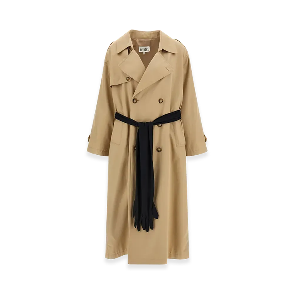 MM6 Maison Margiela Women's Trench Coat With Gloves "Beige"