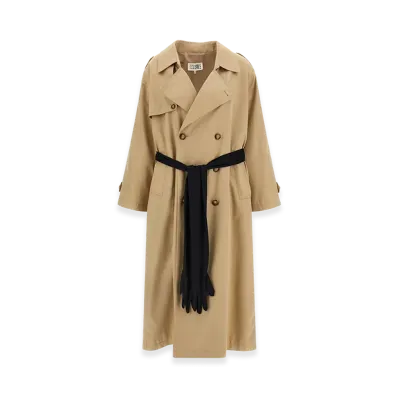 MM6 Maison Margiela Women's Trench Coat With Gloves "Beige"