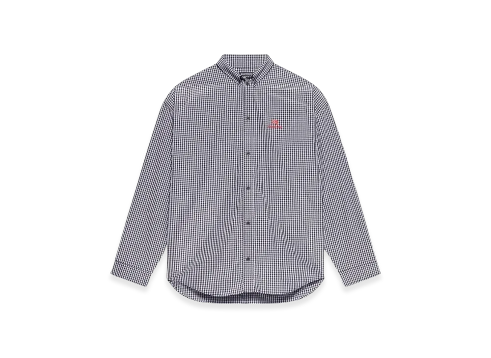 BALENCIAGA Micro Check Mix Poplin Sporty B Cosy Shirt "Black White"