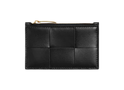 Bottega Veneta Cassette Zipped Card Case "Black"