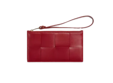 Bottega Veneta Intrecciato Clutch Bag "Dark Red"