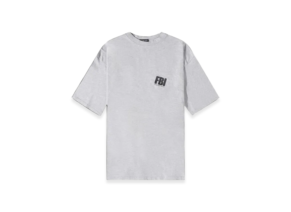 BALENCIAGA FBI Oversized T-Shirt "Heather Grey Black"