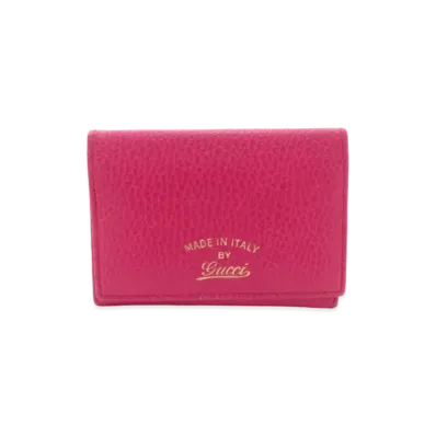 GUCCI Swing Leather Card Case "Pink"