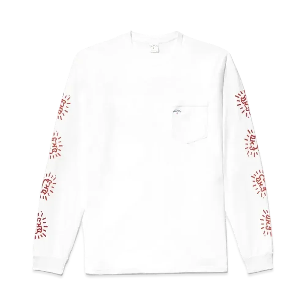 Noah x Keith Haring Long Sleeve Pocket Tee "White"