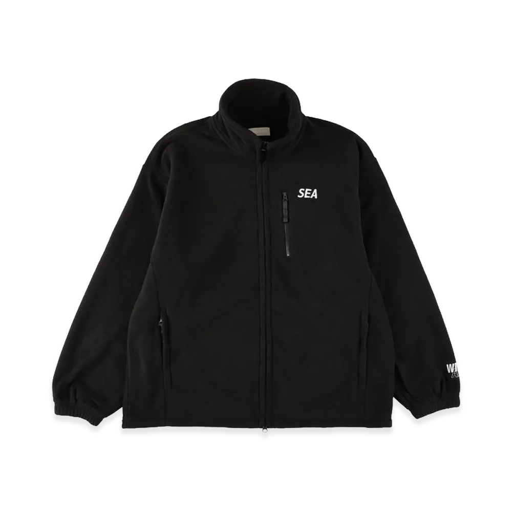 WIND AND SEA Fleece Zip-Up Jacket "Black"