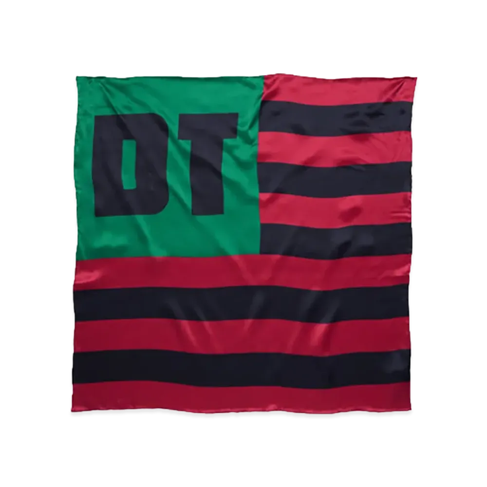 DENIM TEARS DT Flag Silk Scarf "Red/Green"