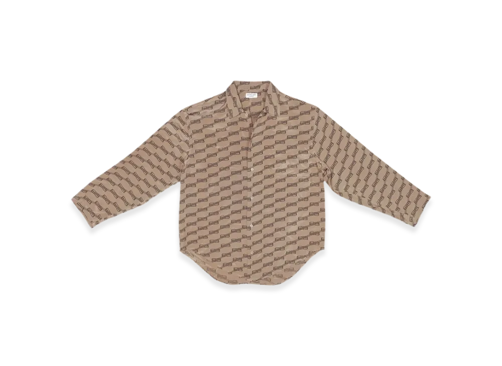 BALENCIAGA Women's BB Monogram Minimal Shirt "Beige"