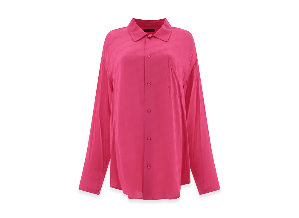 BALENCIAGA Women's Shirt With Jacquard Logo "Rose"