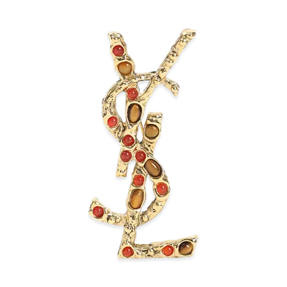 Saint Laurent Women's Cassandra Brooch "Gold"